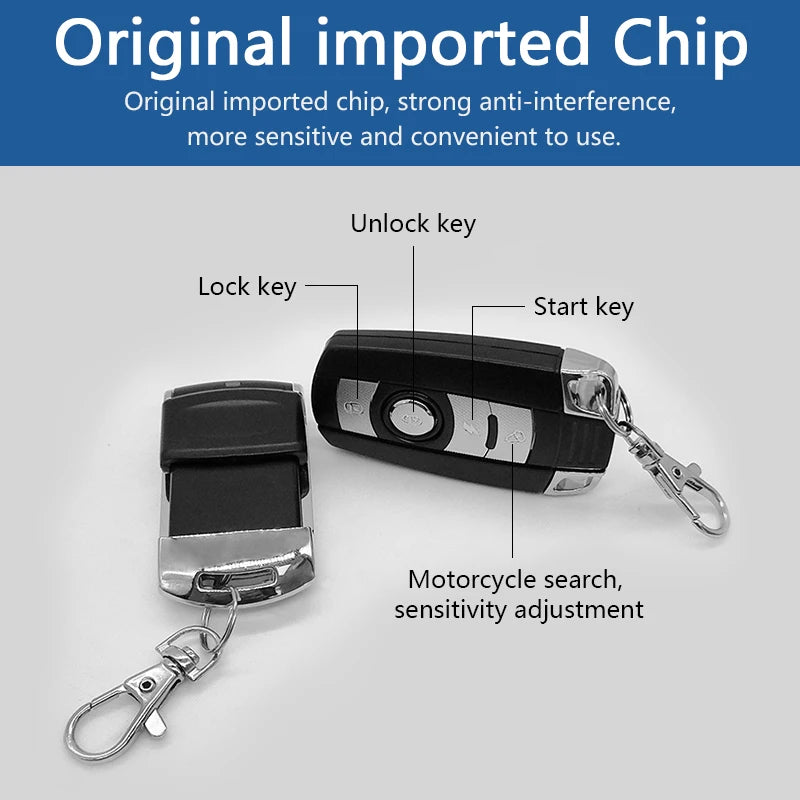 Hot Anti-theft Security  Electric Remote Motorcycle Alarm System Lock With 2 Controllers High Sensitivity