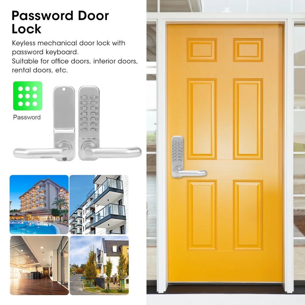Home Security Device Keyless Entry Smart Mechanical Door Lock Digital Password Entry Non‑Power Anti‑Theft Safety Home Access