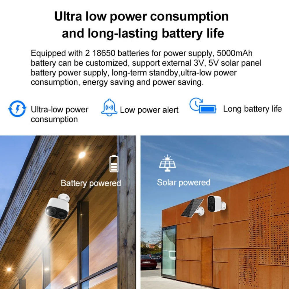 Security Cameras Wireless Outdoor, 2K Battery Powered WiFi Camera AI Motion Siren Spotlight, Color Night Vision, IP66 Waterproof