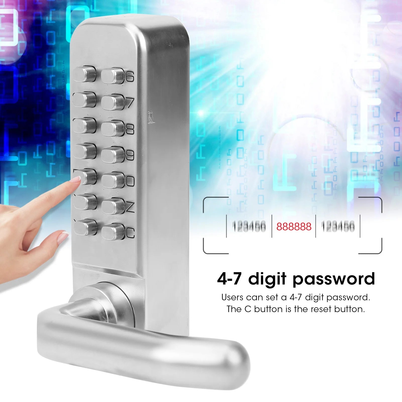 Home Security Device Keyless Entry Smart Mechanical Door Lock Digital Password Entry Non‑Power Anti‑Theft Safety Home Access